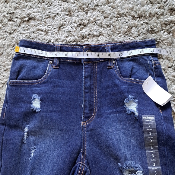 Refuge | Dark blue distressed women's high rise jegging skinny jean - Picture 9 of 10